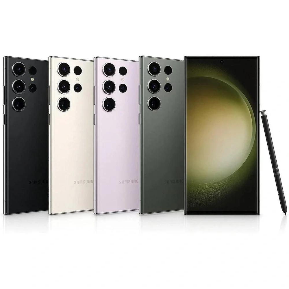 Samsung S23 Smartphone in Lavender Pink with Black S Pen